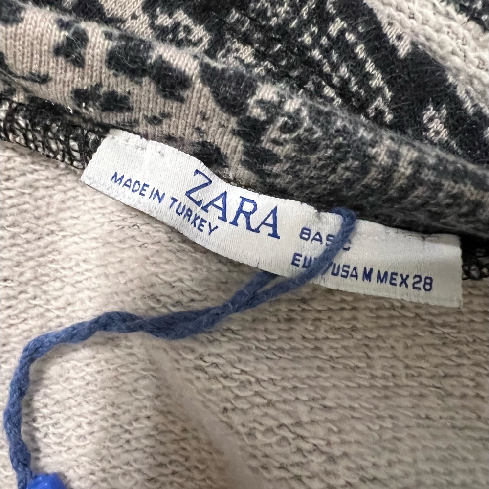 Zara Regular Cotton Blend Sweatshirts Snake Skin Pattern Cropped Sweatshirt M - Picture 6 of 6